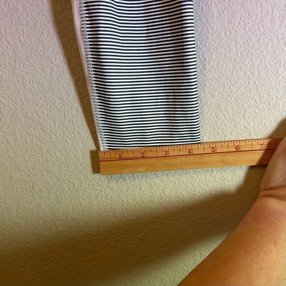 Allfenix Medium Grey White Stripe Leggings Athleisure Workout Performance Womens - Picture 14 of 16